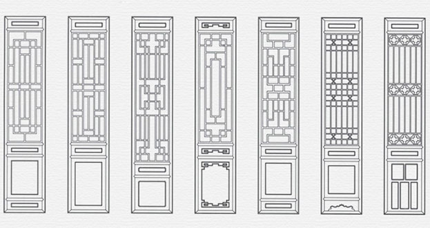 镇宁常用中式仿古花窗图案隔断设计图